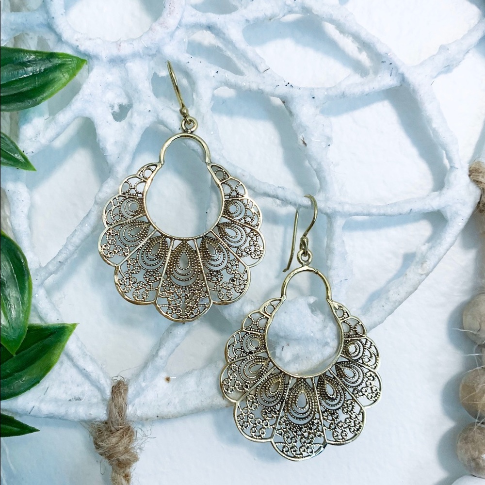 Boho Filigree Earrings - Picture 2 of 2